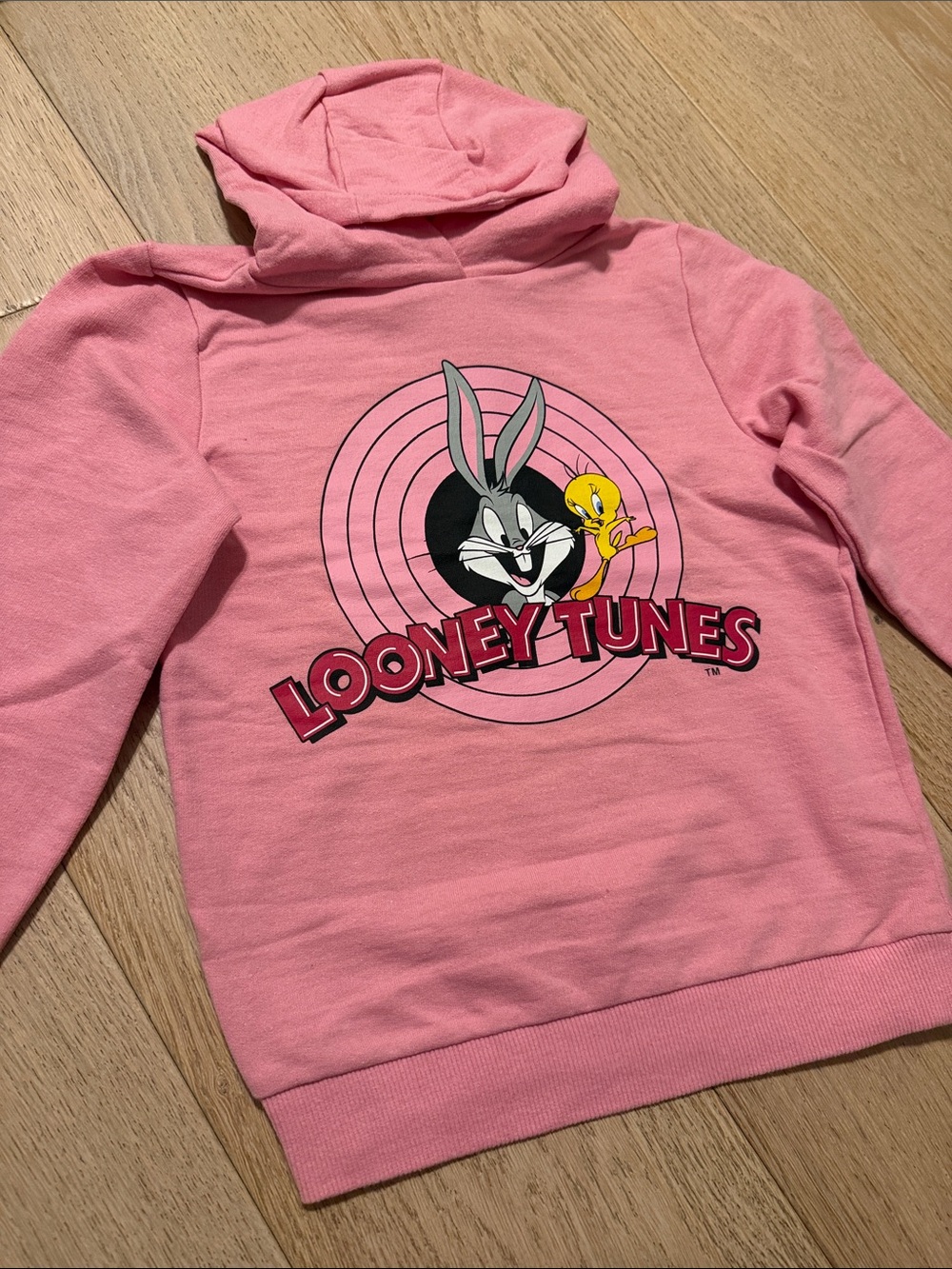 Warner Bros. Pink Looney Tunes Kids Hoodie with Bugs Bunny & Tweety Graphic 8